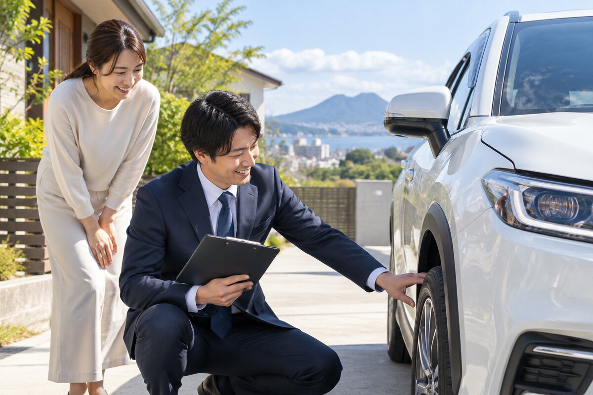 ご自宅で査定にお伺いする担当者 — 大分密着＆スピード対応